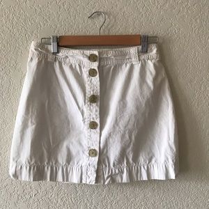 J CREW Button Down White Cotton Skirt